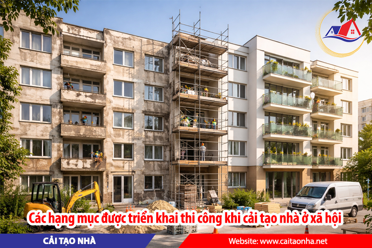 Các hạng mục được triển khai thi công khi cải tạo nhà ở xã hội