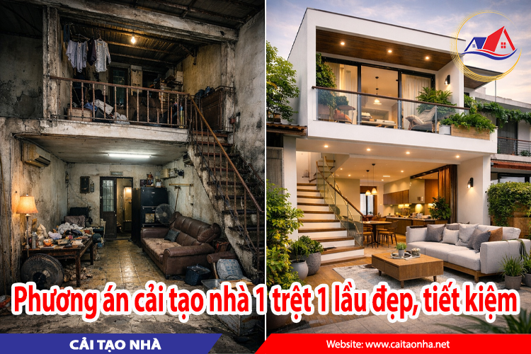 Cải tạo nhà 1 trệt 1 lầu