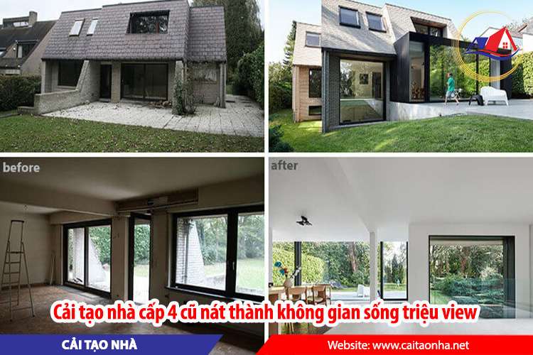 Cải tạo nhà cấp 4 cũ nát thành không gian sống triệu view