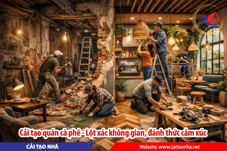 Cải tạo quán cà phê lột xác không gian đánh thức cảm xúc