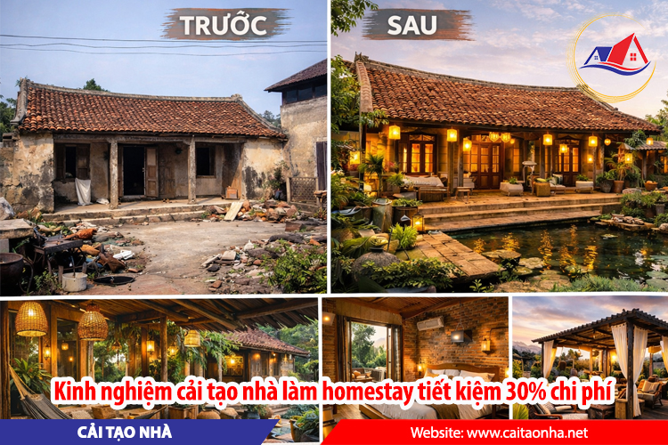 Kinh nghiệm cải tạo nhà làm homestay tiết kiệm 30% chi phí
