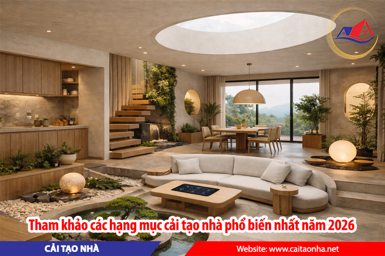 Tham khảo các hạng mục cải tạo nhà phổ biến nhất năm 2026