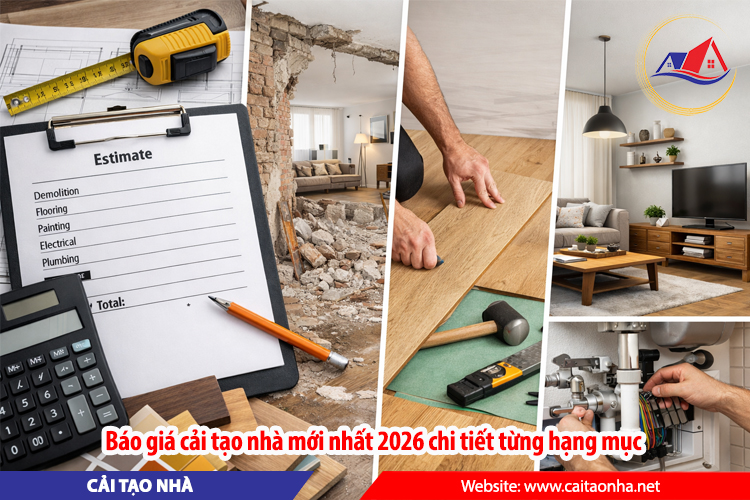 Báo giá cải tạo nhà mới nhất 2026 chi tiết từng hạng mục