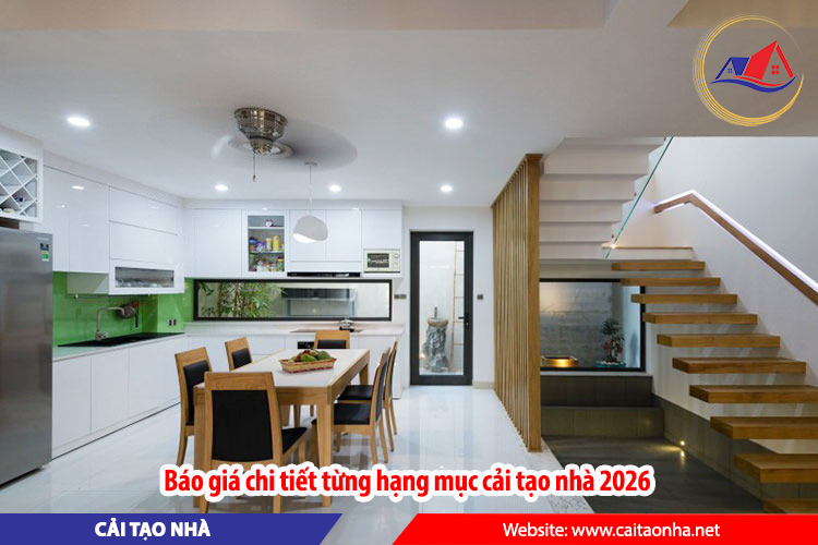 Báo giá chi tiết từng hạng mục cải tạo nhà 2026