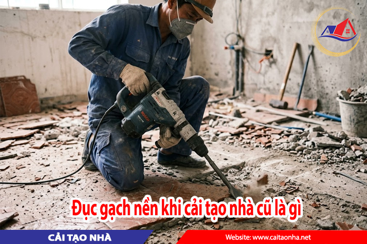 Đục gạch nền khi cải tạo nhà cũ là gì