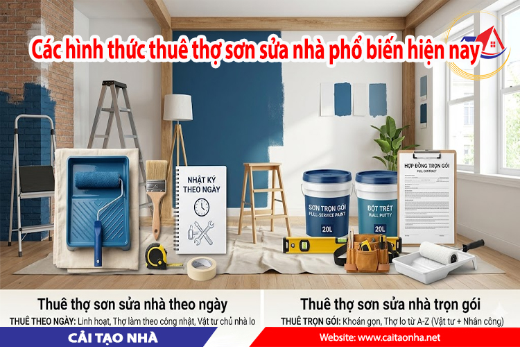 Các hình thức thuê thợ sơn sửa nhà phổ biến hiện nay