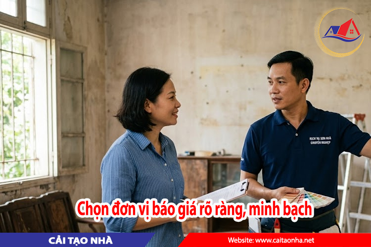 chọn đơn vị báo giá rõ ràng, minh bạch