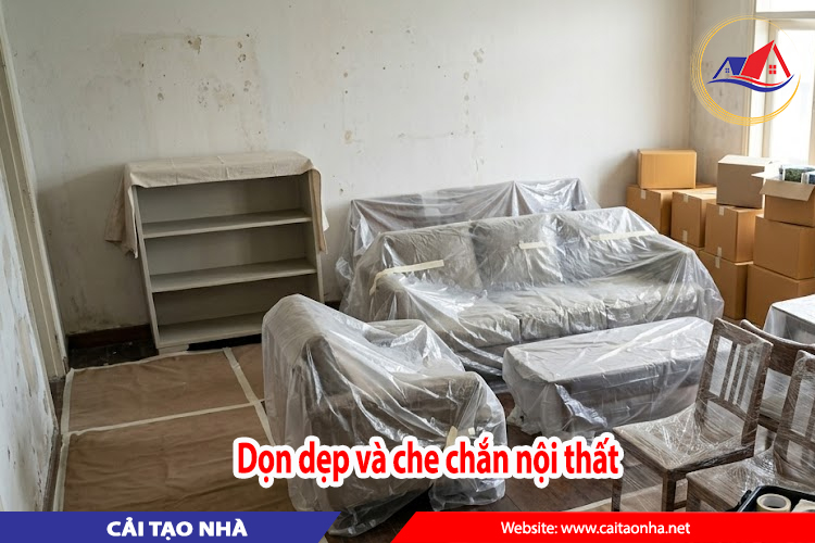 dọn dẹp và che chắn nội thất