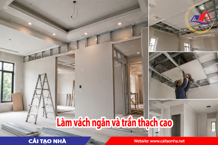 làm vách ngăn  và trần thạch cao