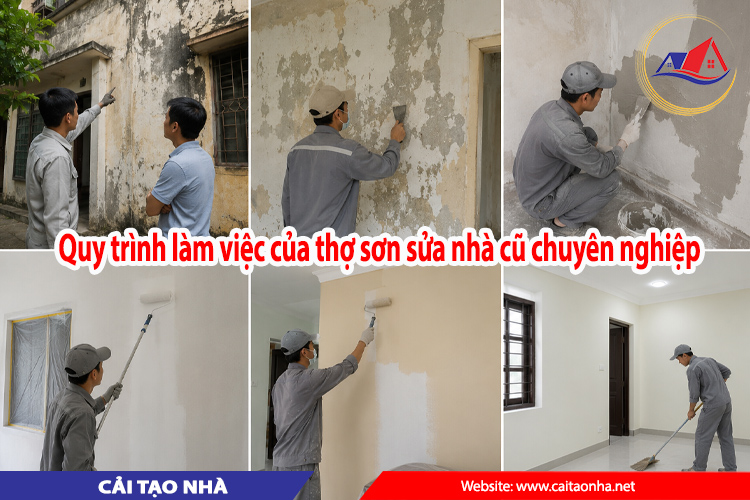 Quy trình làm việc của thợ sơn sửa nhà cũ