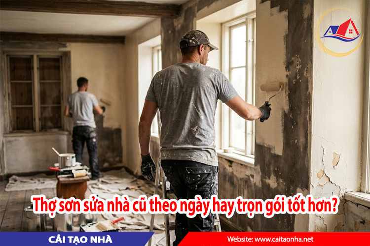 Thợ sơn sửa nhà cũ theo ngày hay trọn gói tốt hơn?