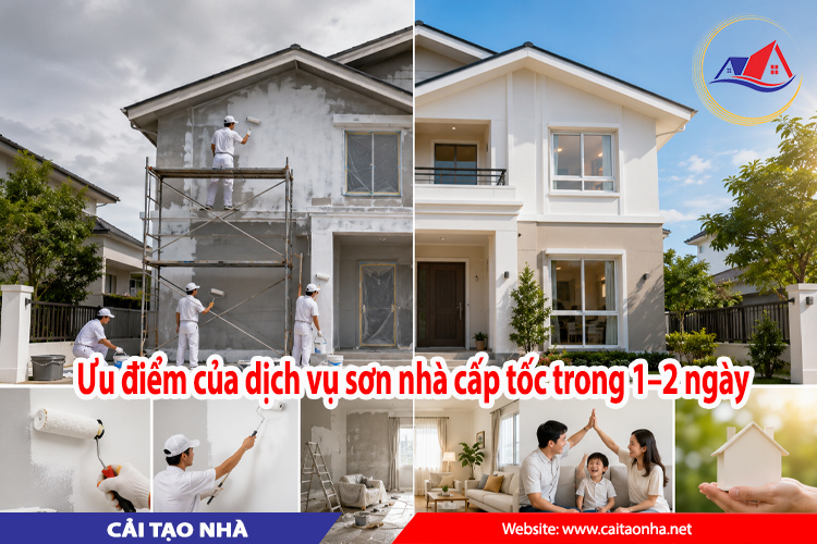 Ưu điểm của dịch vụ sơn nhà cấp tốc trong 1–2 ngày