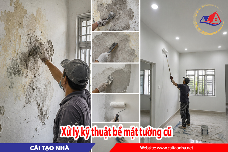Xử lý kỹ thuật bề mặt tường cũ (Công đoạn quan trọng nhất)