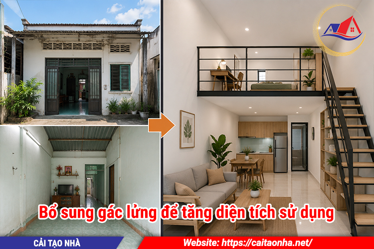 Bổ sung gác lửng để tăng diện tích sử dụng
