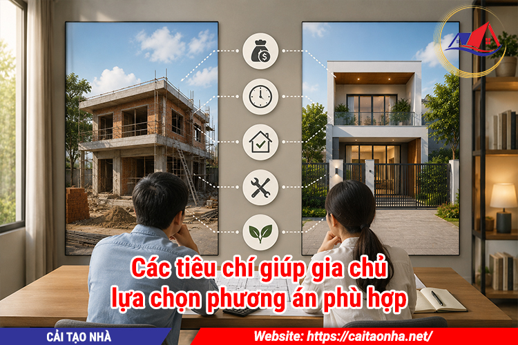 Các tiêu chí giúp gia chủ lựa chọn phương án phù hợp