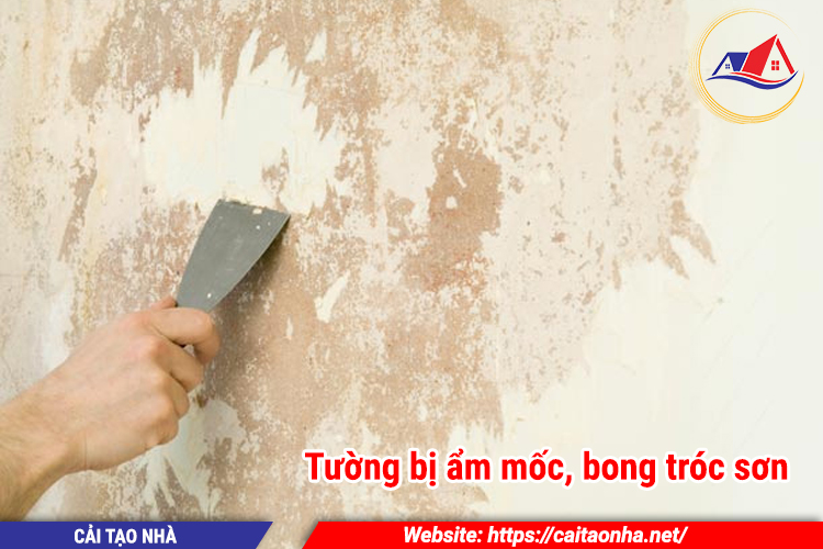 Tường bị ẩm mốc, bong tróc sơn