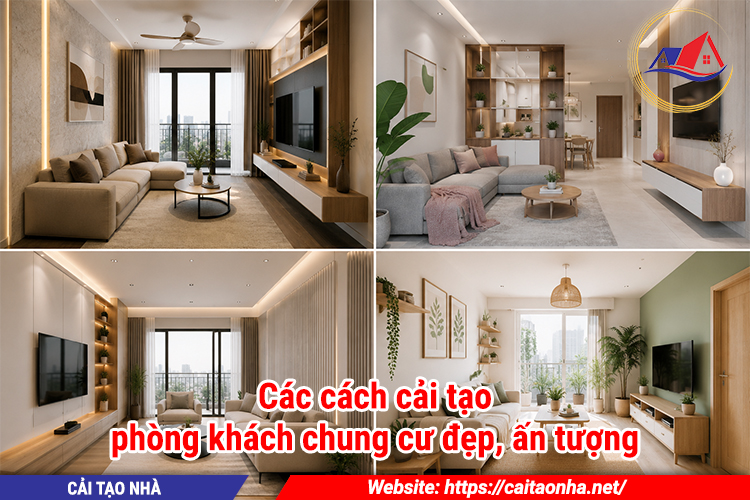 Các cách cải tạo phòng khách chung cư đẹp, ấn tượng