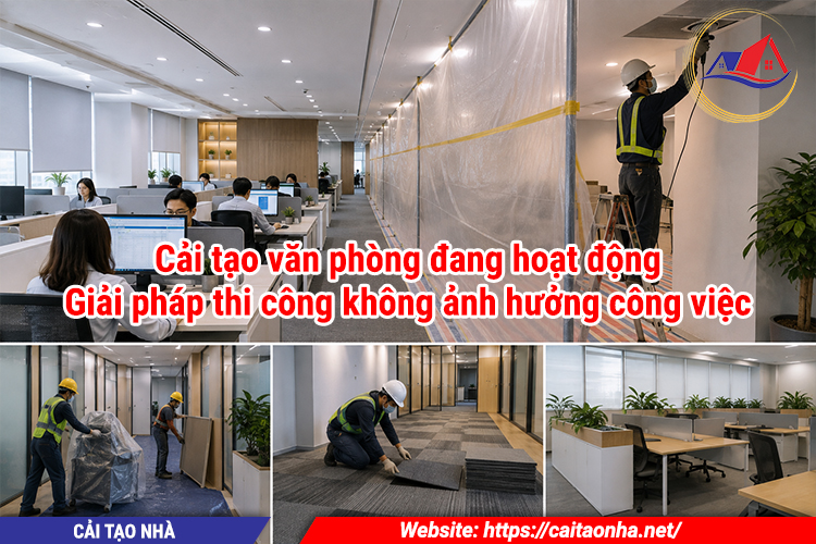 Cải tạo văn phòng đang hoạt động: Giải pháp thi công không ảnh hưởng công việc