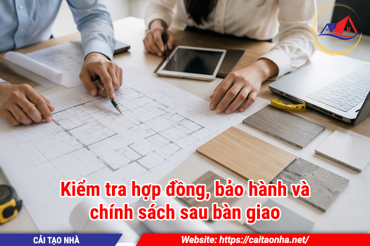 Kiểm tra hợp đồng, bảo hành và chính sách sau bàn giao