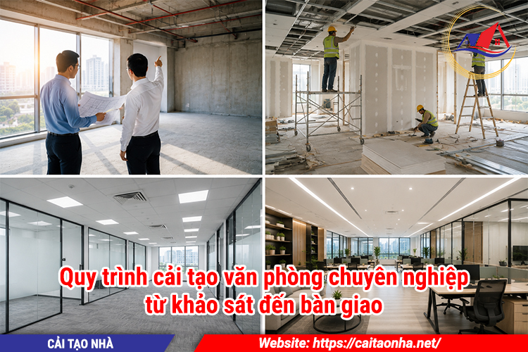 Quy trình cải tạo văn phòng chuyên nghiệp từ khảo sát đến bàn giao