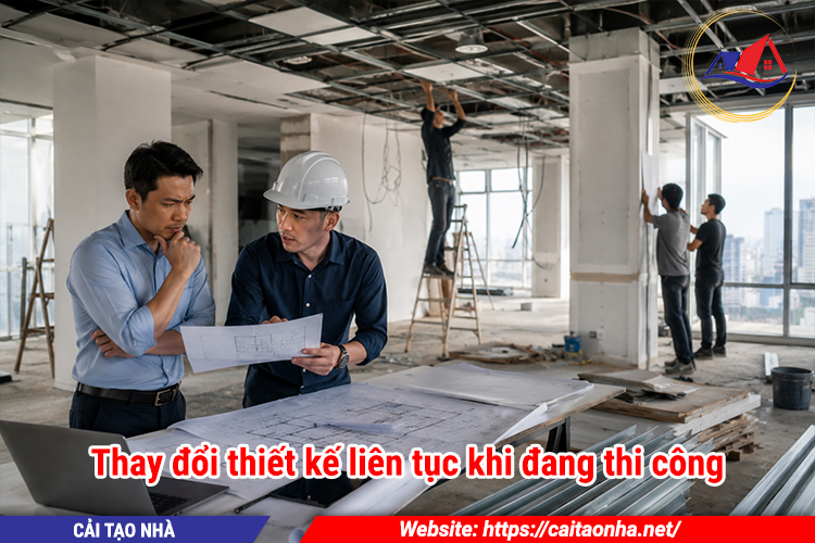 Thay đổi thiết kế liên tục khi đang thi công