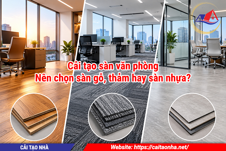 Cải tạo sàn văn phòng: Nên chọn sàn gỗ, thảm hay sàn nhựa?