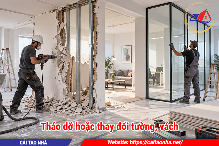 Tháo dỡ hoặc thay đổi tường, vách