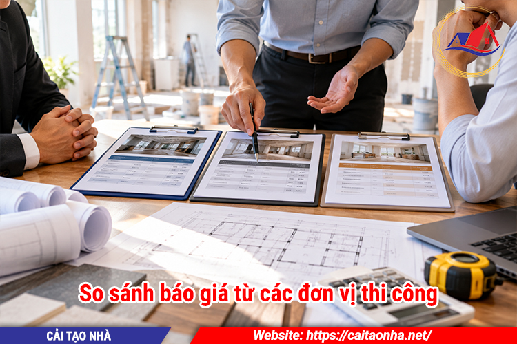 So sánh báo giá từ các đơn vị thi công