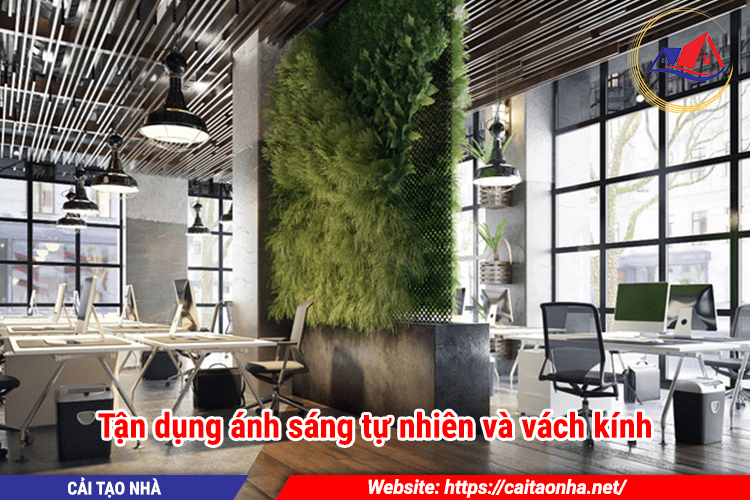 Tận dụng ánh sáng tự nhiên và vách kính